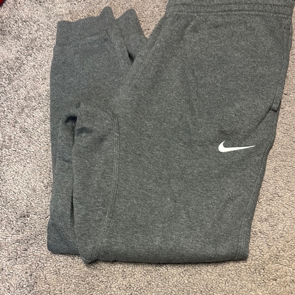 Nike Gray Joggers Soft Cotton-Blend Sweatpants